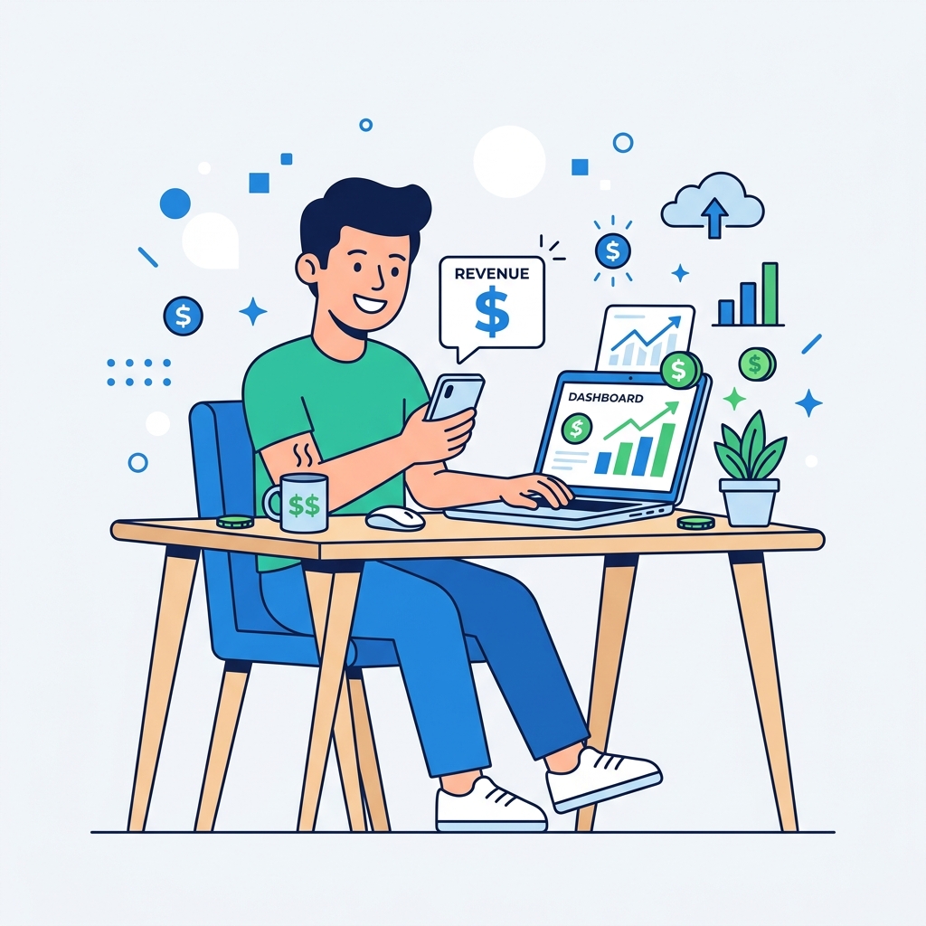 Person working online